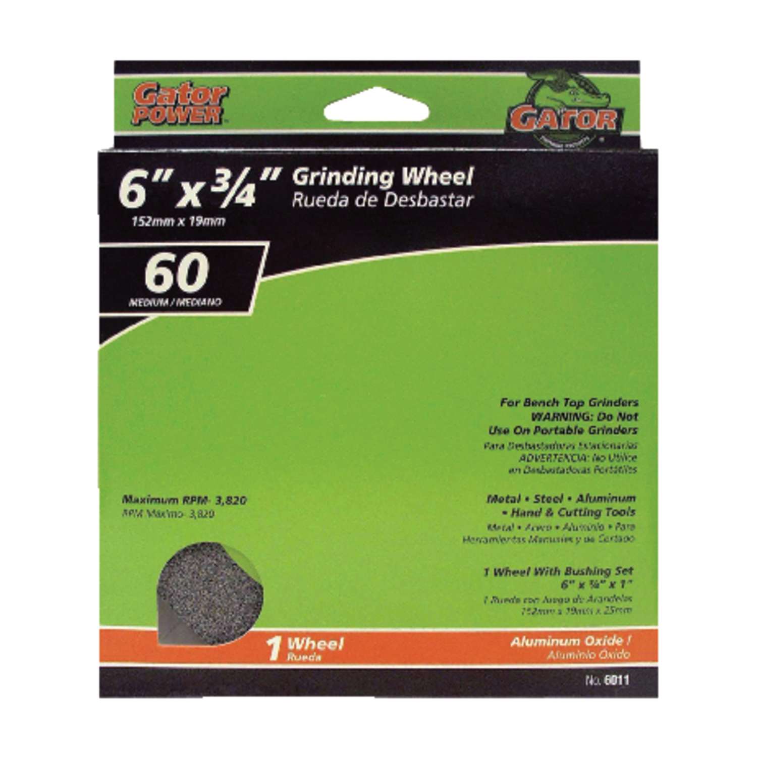 Gator 6 in. D X 1 in. in. Grinding Wheel Ace Hardware