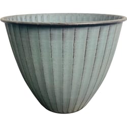 Robert Allen Monroe Ironstone 6 in. W Metal Planter Light Blue