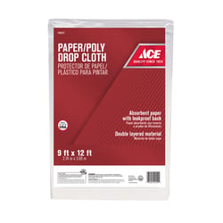 Ace 9 ft. W X 12 ft. L Paper/Poly Drop Cloth 1 pk