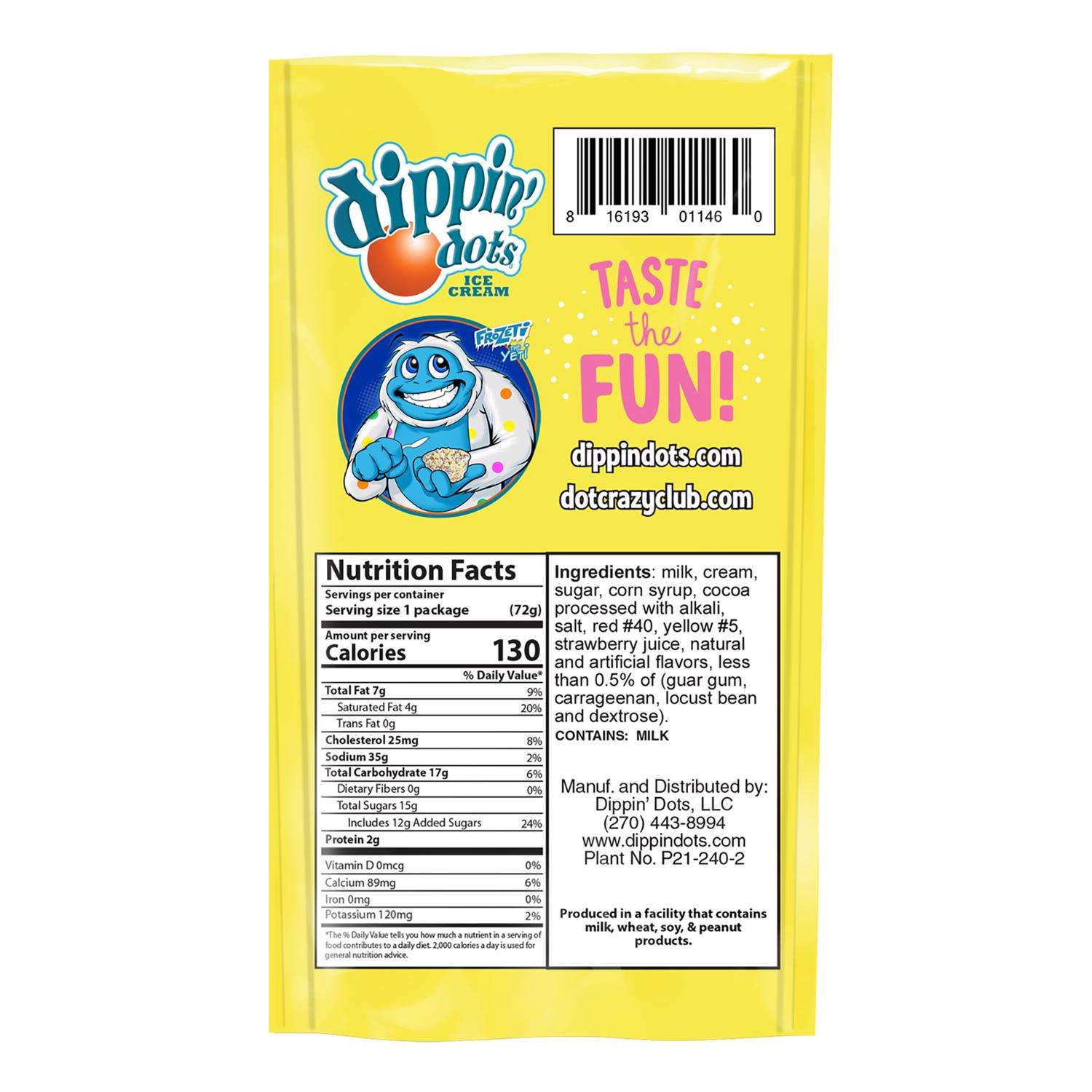 Dippin' Dots Ice Cream - Banana Split - 3 oz pouch (24 count case)