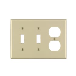 Leviton Ivory 3 gang Thermoset Plastic Duplex/Toggle Wall Plate 1 pk