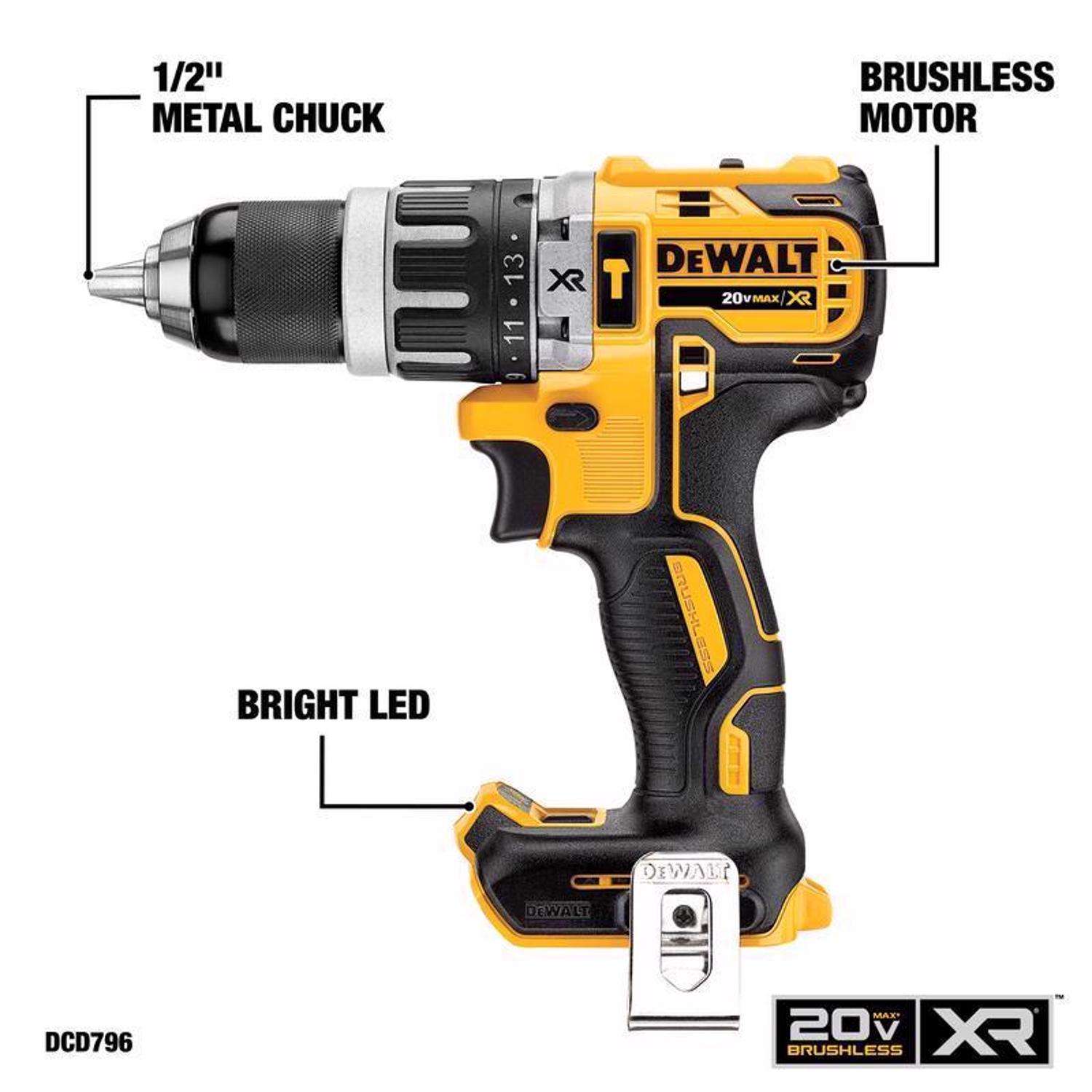 DeWalt 20V MAX Cordless Brushless 2 Tool Hammer Drill and Impact