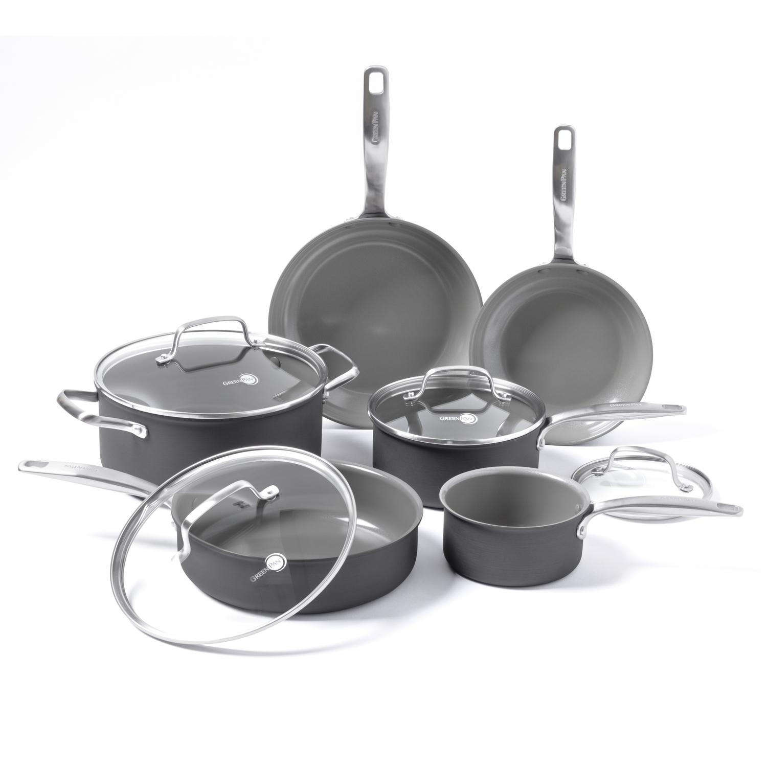 GreenPan Ceramic Cookware Set Gray Sansujyuku sansujyuku.com