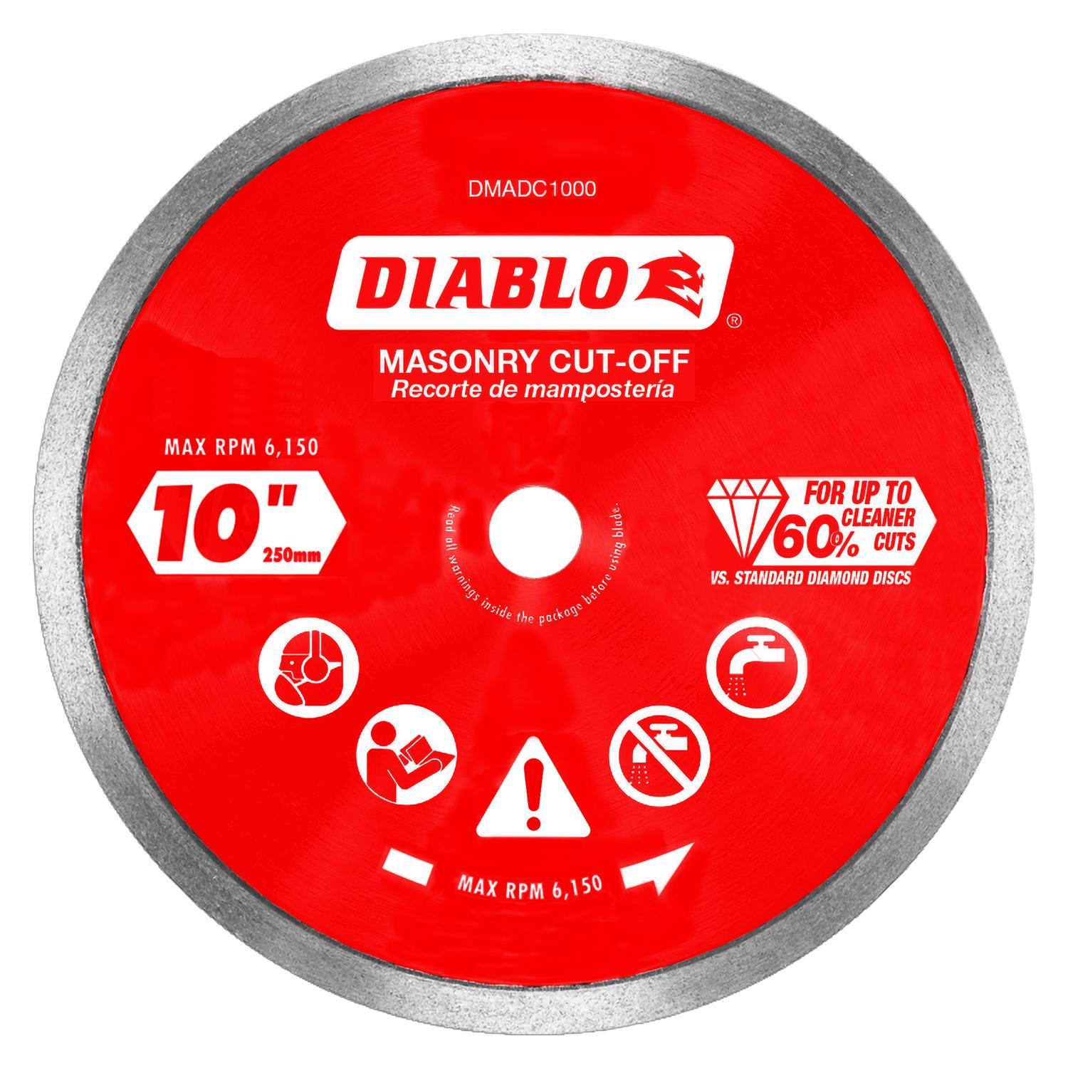 Diablo 10 in. D X 5/8 in. Diamond Continuous Rim Masonry Cut-Off Disc 1 pk Uae Electronic uaeelectronic.com