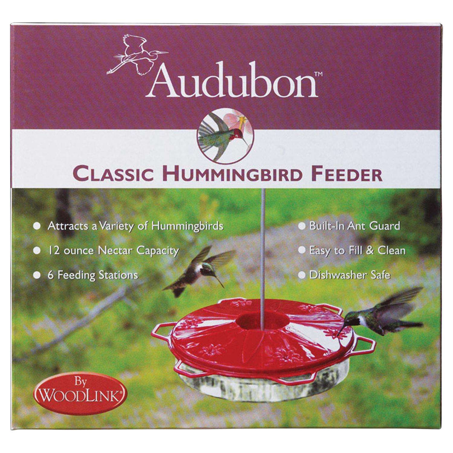 Audubon Hummingbird 12 oz Plastic Hummingbird Bird Feeder 6 ports Ace