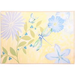 Olivia's Home 22 in. W X 32 in. L Multicolored Dragonfly in Blue Garden Polyester Accent Rug