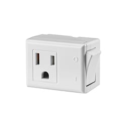 Automatic Side Outlet Plug - Non Polarized - White