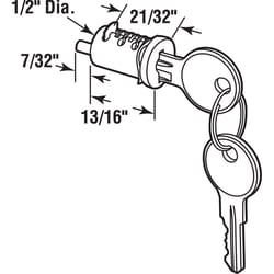 Prime-Line Segal Brass Cylinder Lock Keyed Differently