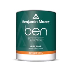 Benjamin Moore Ben Satin/Pearl White Base 2 Paint and Primer Interior 1 qt