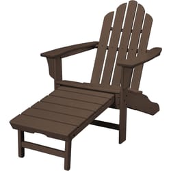 Hanover Mahogany HDPE Frame Adirondack Chair with Ottoman