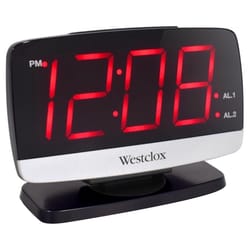 Westclox 2.4 in. Black Alarm Clock Digital Plug-In