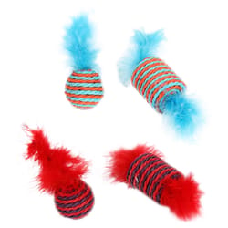 Pet Park Blvd Assorted Woven Paracord Sisal Roller Cat Toy 2 pk