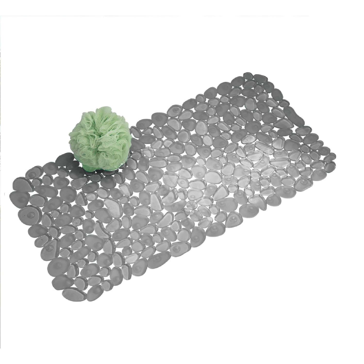 Tappetino Doccia IDesign Pebblz Trasparente | Antiscivolo Con Ventose | Dimensioni 0.1x0.1x0.1 Cm - 6