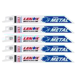 Lenox METALWOLF 6 in. Bi-Metal Wave Edge Reciprocating Saw Blade 14 TPI 5 pk
