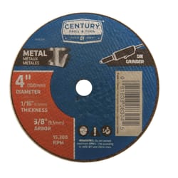 Century Drill & Tool 4 in. D X 3/8 in. Aluminum Oxide A36T Cutting/Grinding Wheel 1 pc