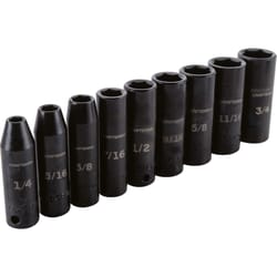 Craftsman 3/8 in. drive SAE 6 Point Deep Impact Socket Set 9 pc