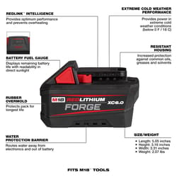 Milwaukee M18 Forge 6 Ah Lithium-Ion Battery and Charger 2 pc