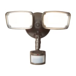 Halo Motion-Sensing Hardwired LED Bronze Security Light