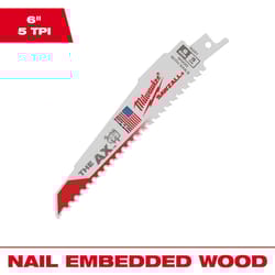 Milwaukee The Ax 6 in. Bi-Metal Reciprocating Saw Blade 5 TPI 100 pc