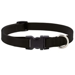 LupinePet Splash Jet Black BioThane Dog Adjustable Collar Medium