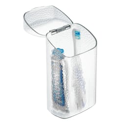 iDesign Clear Plastic Toothbrush/Toothpaste Holder