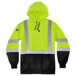 Ergodyne GloWear Reflective Black Front Hooded Safety Sweatshirt Lime M