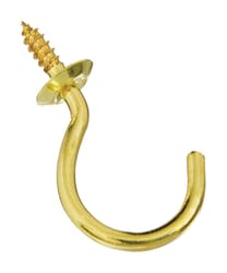 National Hardware Gold Solid Brass Cup Hook 15 lb 1 pk