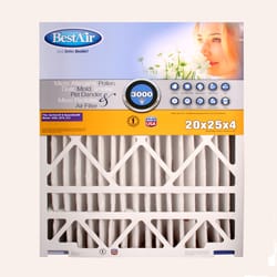 BestAir 20 in. W X 25 in. H X 4 in. D 13 MERV Pleated Air Filter 1 pk