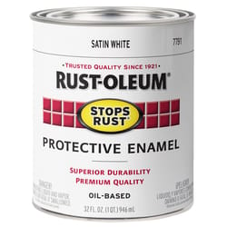 Rust-Oleum Stops Rust Satin White Oil-Based Protective Paint 1 qt