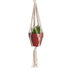 Primitive Planters White Cotton 17 in. H ZigZag Plant Hanger 1 pk