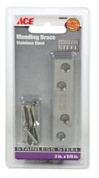 Ace 3 in. H X 0.625 in. W X 3 in. L Stainless Steel Mending Brace