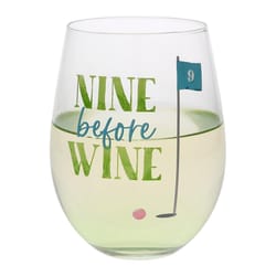 Pavilion Queen of The Green 18 oz Clear Glass Stemless Wine Glass