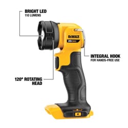 DeWalt 20V MAX 110 lm Black/Yellow LED Work Light Flashlight