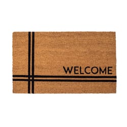 Entryways 30 in. W X 18 in. L Black/Brown Crisscross Welcome Coir Door Mat