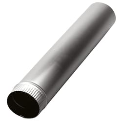 Deflect-O Jordan 24 in. L X 4 in. D Silver/White Aluminum Vent Pipe