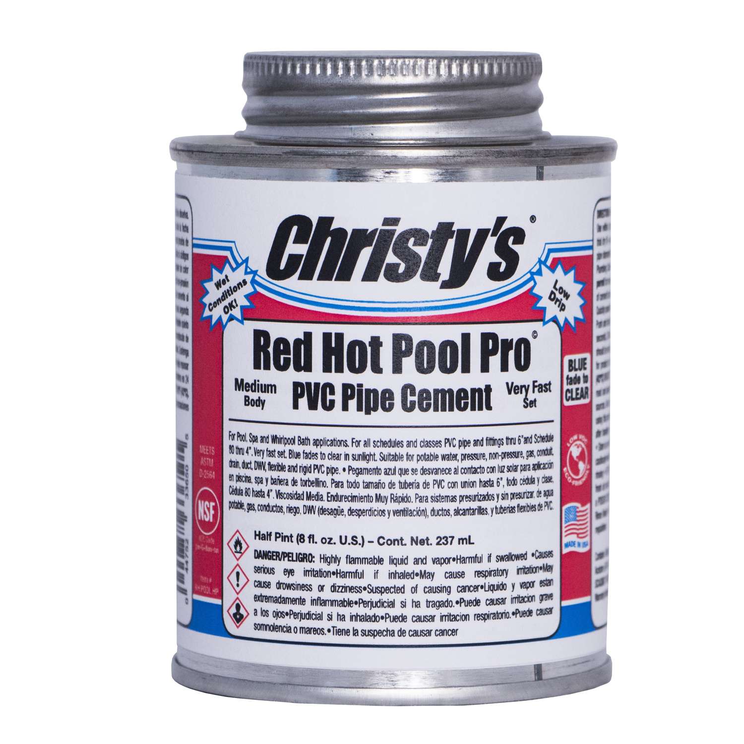 Christy's Red Hot Pool Pro Clear Adhesive and Sealant For PVC 8 oz