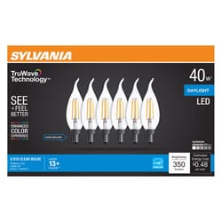 Sylvania Truwave B10 E12 (Candelabra) LED Bulb Daylight 40 Watt Equivalence 6 pk