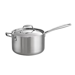 Tramontina Gourmet Stainless Steel Sauce Pan With Lid 4 qt Silver