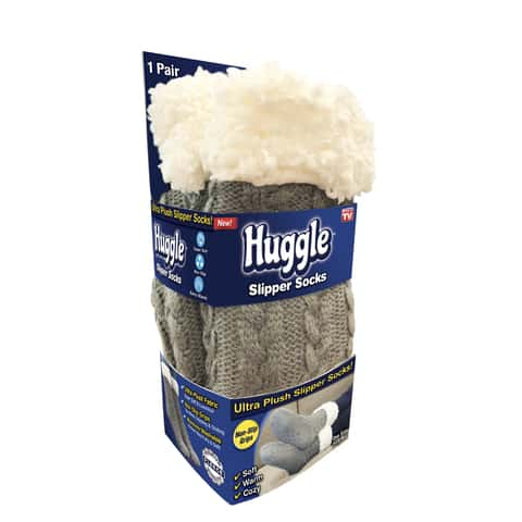 Huggle Slipper Socks Gray - Ace Hardware