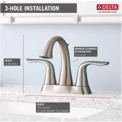 Delta Lahara Stainless Steel Traditional Bathroom Faucet 4 in.