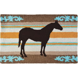 Jellybean 20 in. W X 30 in. L Multi-Color Western Horse Polyester Accent Rug