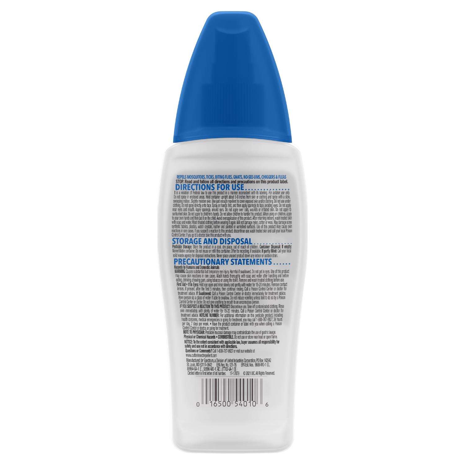 Cutter Insect Repellent Liquid For Mosquitoes/Other Flying Insects 6 oz