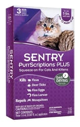 Sentry Prescriptions Plus Liquid Cat Flea and Tick Drops Etofenprox and Pyriproxynfen 0.047 oz