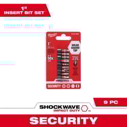 Milwaukee Shockwave Assorted 1 in. L Impact Security Insert Bit Set Steel 9 pc