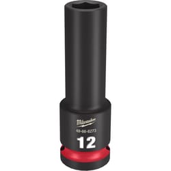 Milwaukee Shockwave 12 mm X 1/2 in. drive Metric 6 Point Deep Impact Socket 1 pc