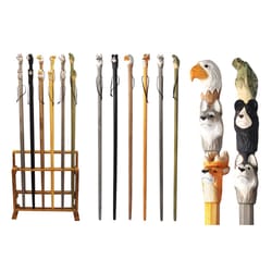 Diamond Visions Assorted Animal Walking Stick Wood Black 6 pc