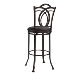 Linon Home Decor Brown Polyurethane Swivel Barstool 30 in.