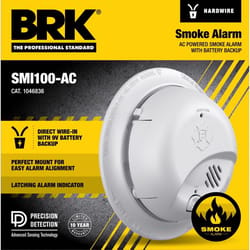 BRK Hard-Wired w/Battery Back-up Ionization Smoke Detector 1 pk