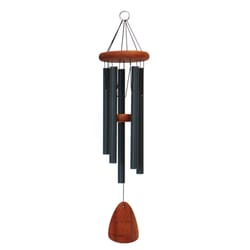 Festival Forest Green Aluminum/Wood 28 in. Wind Chime