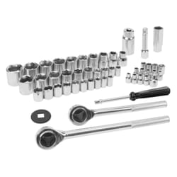 Performance Tool 1/4, 3/8 and 1/2 in. drive Metric and SAE Socket Set 52 pc